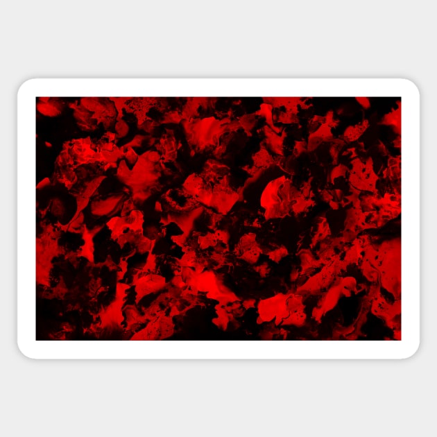 Red Black - Red and black ink, abstract art. Sticker by artxphi